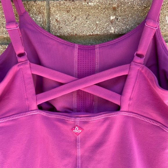PRANA Purple Activewear Tank Top Built in Bra - Picture 5 of 7
